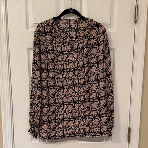 Floral Black and Tan Women's Top